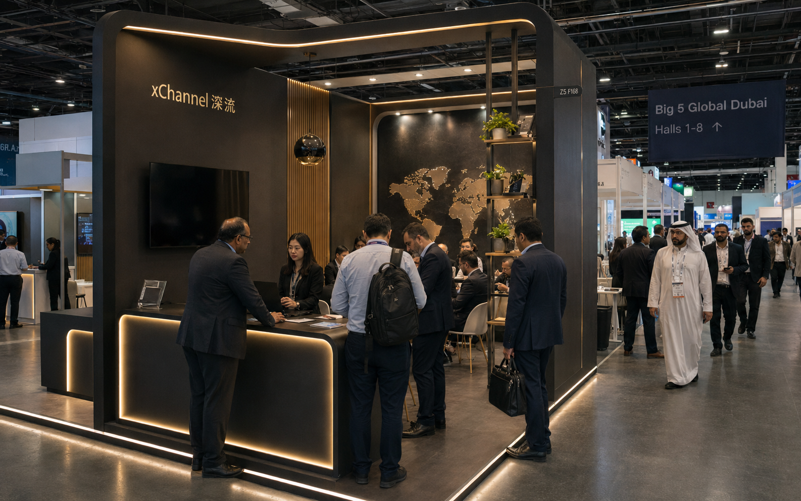 深流 xChannel 参加 2025 Big 5 Global 迪拜展会场景图